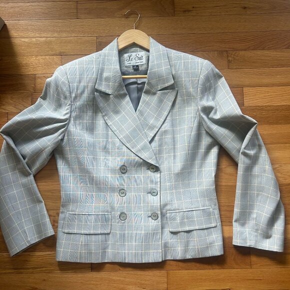 Grey Vintage Plaid Blazer - Picture 1 of 10